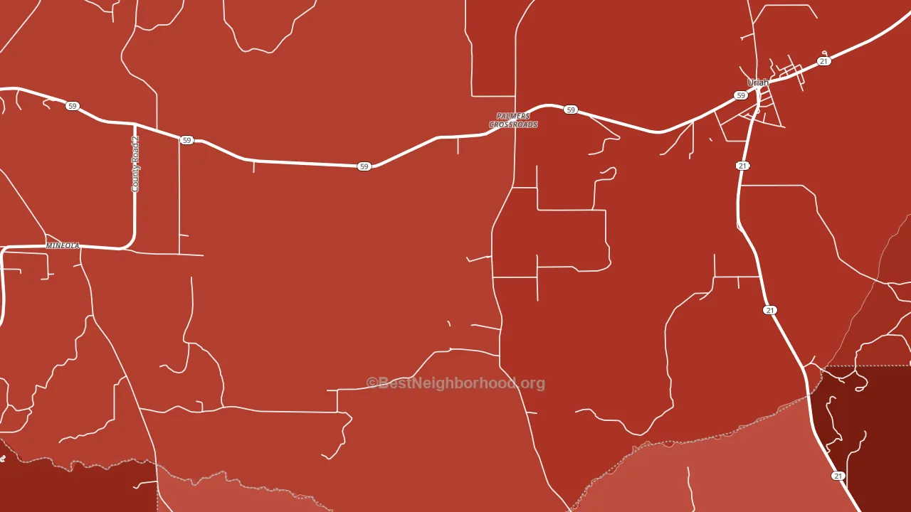 Palmers Crossroads, AL block-group political-lean map