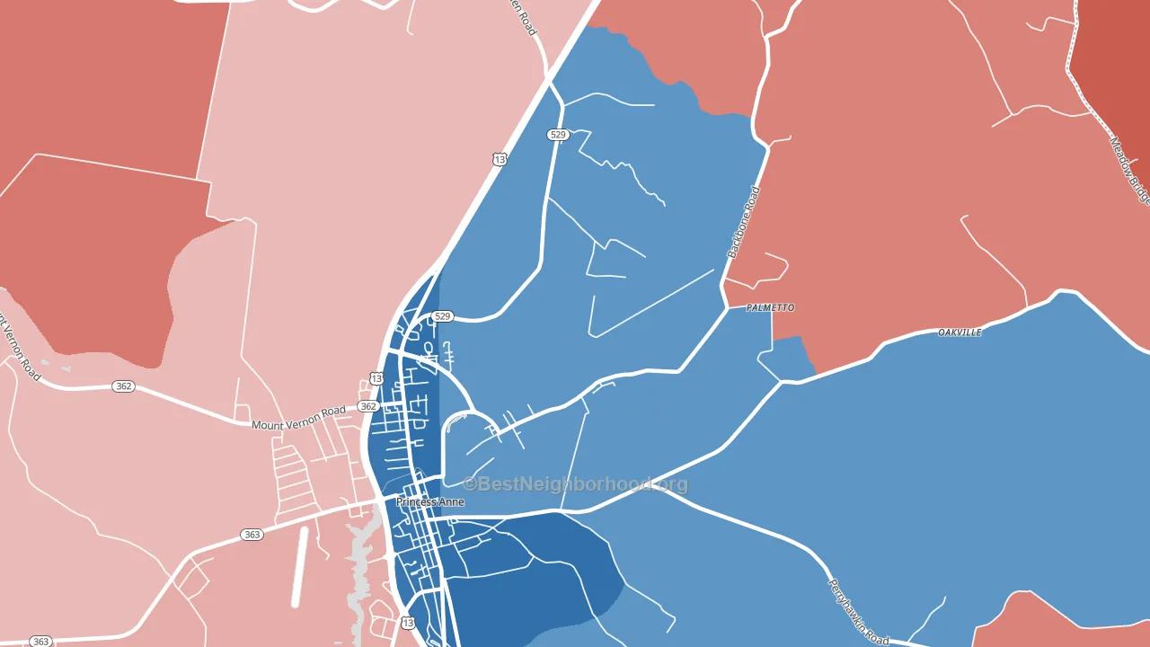 Palmetto, MD block-group political-lean map