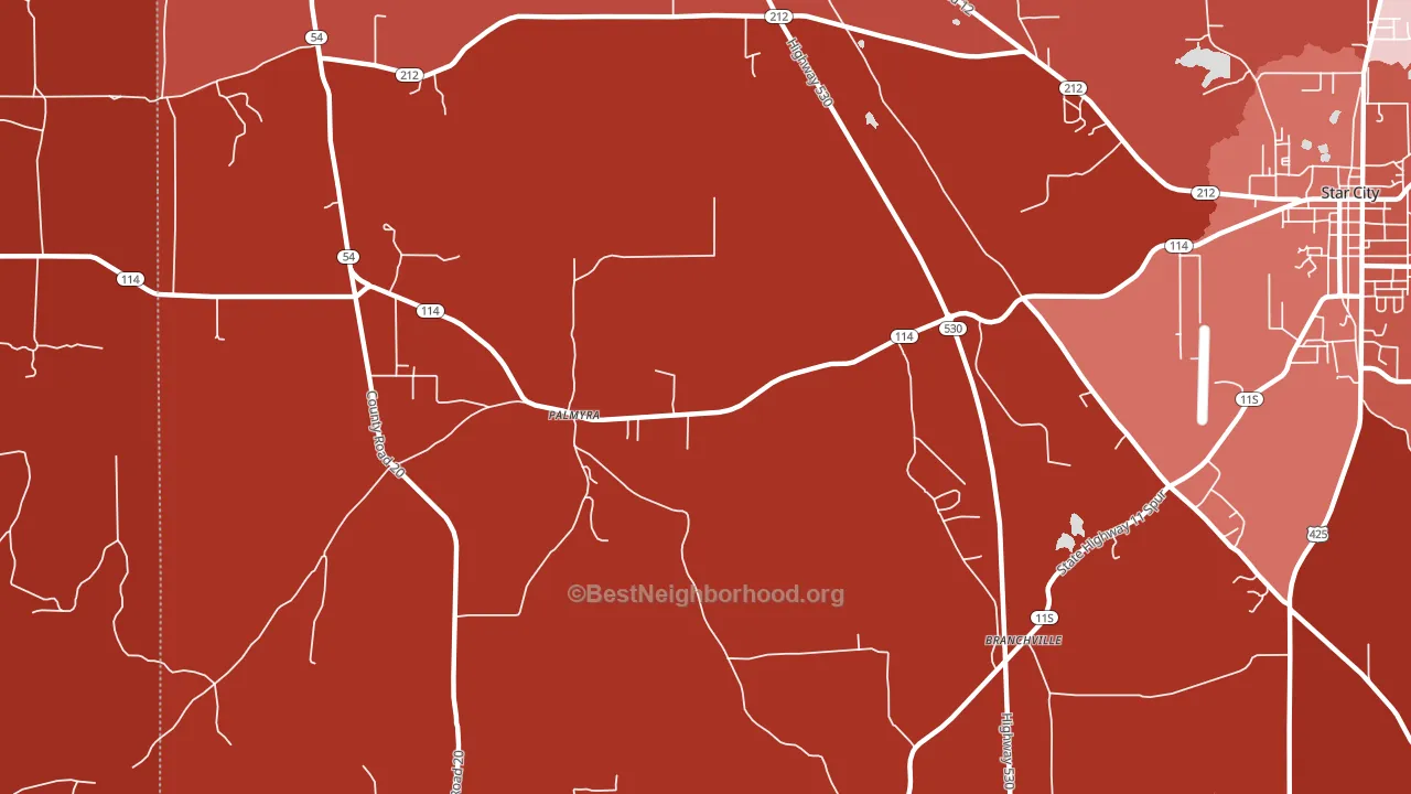 Palmyra, AR block-group political-lean map