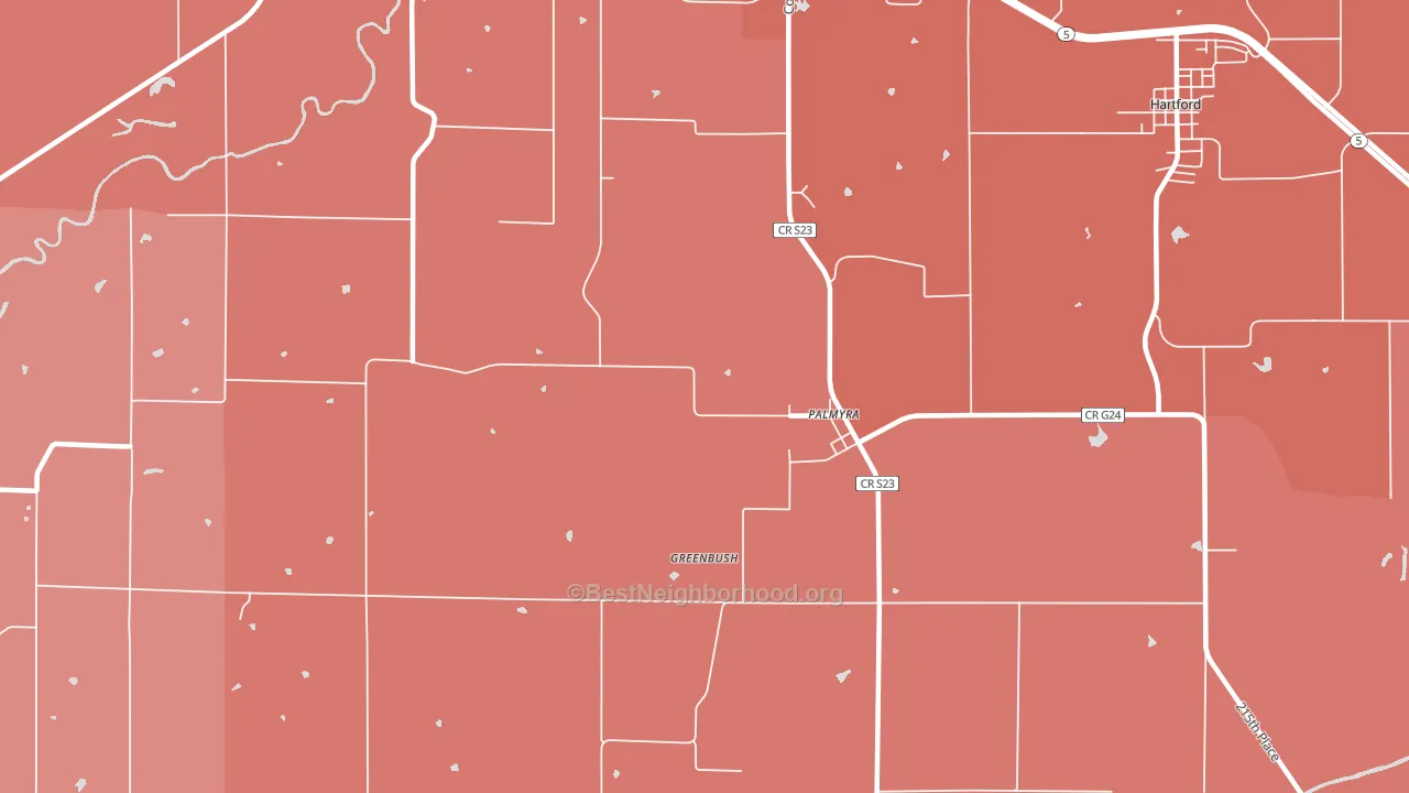 Palmyra, IA block-group political-lean map