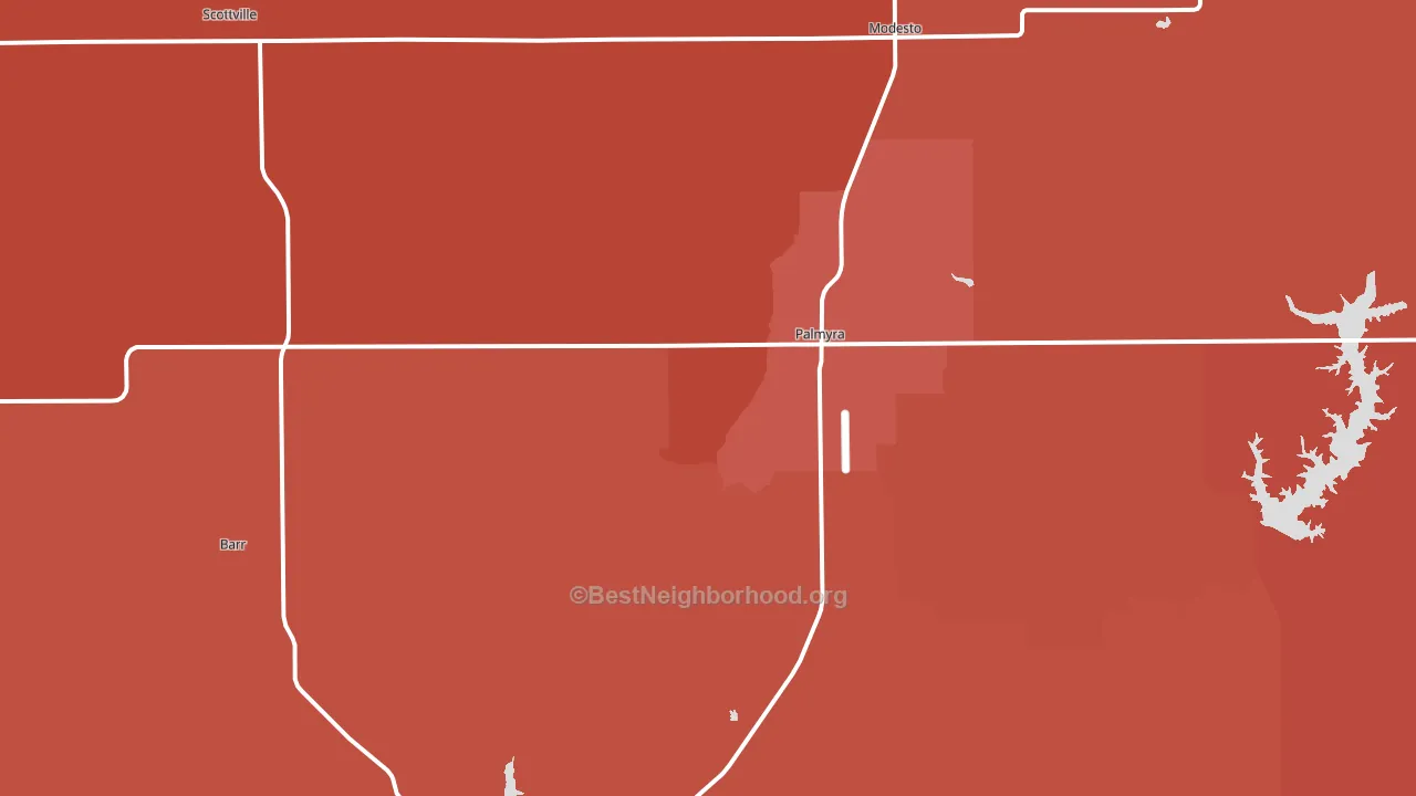 Palmyra, IL block-group political-lean map