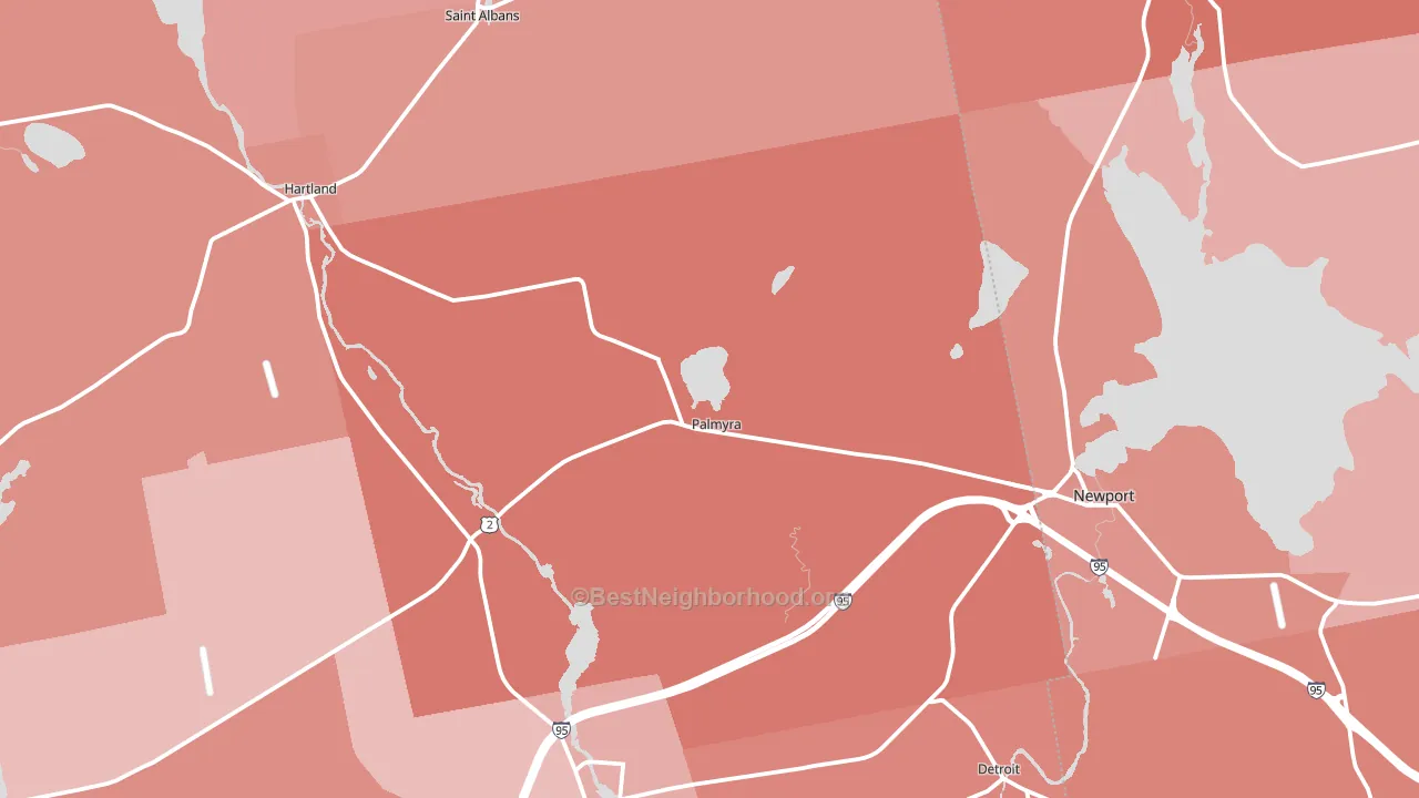 Palmyra, ME block-group political-lean map