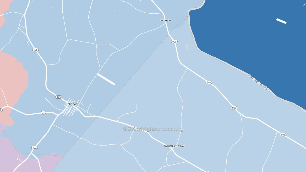 Palmyra, NC block-group political-lean map