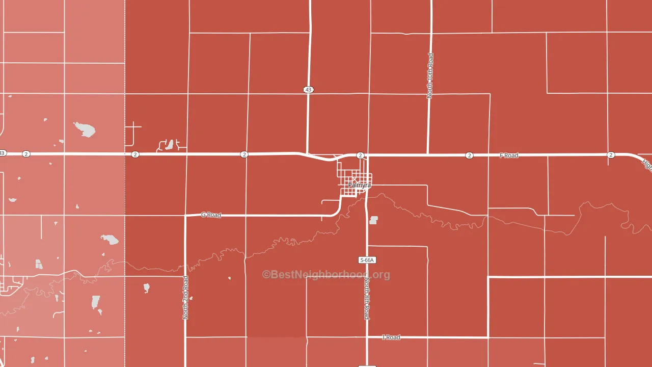 Palmyra, NE block-group political-lean map