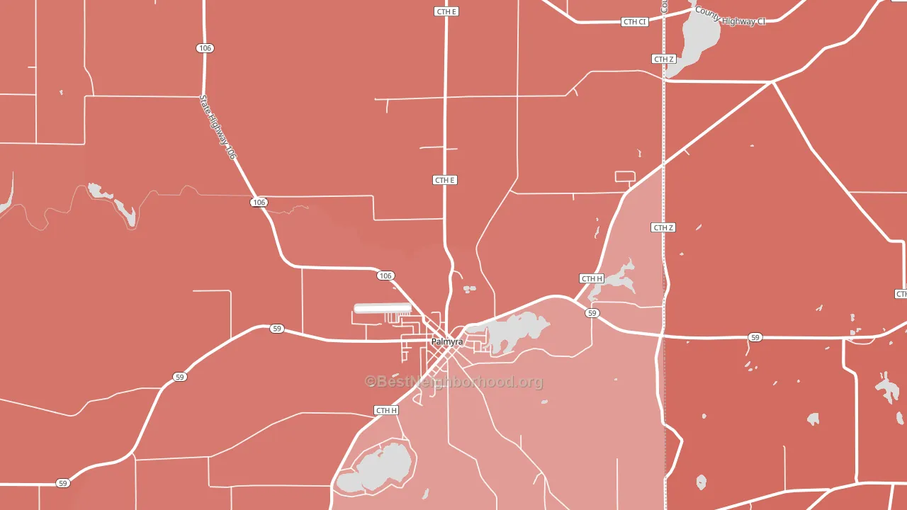 Palmyra, WI block-group political-lean map