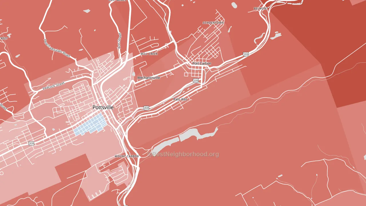 Palo Alto, PA block-group political-lean map