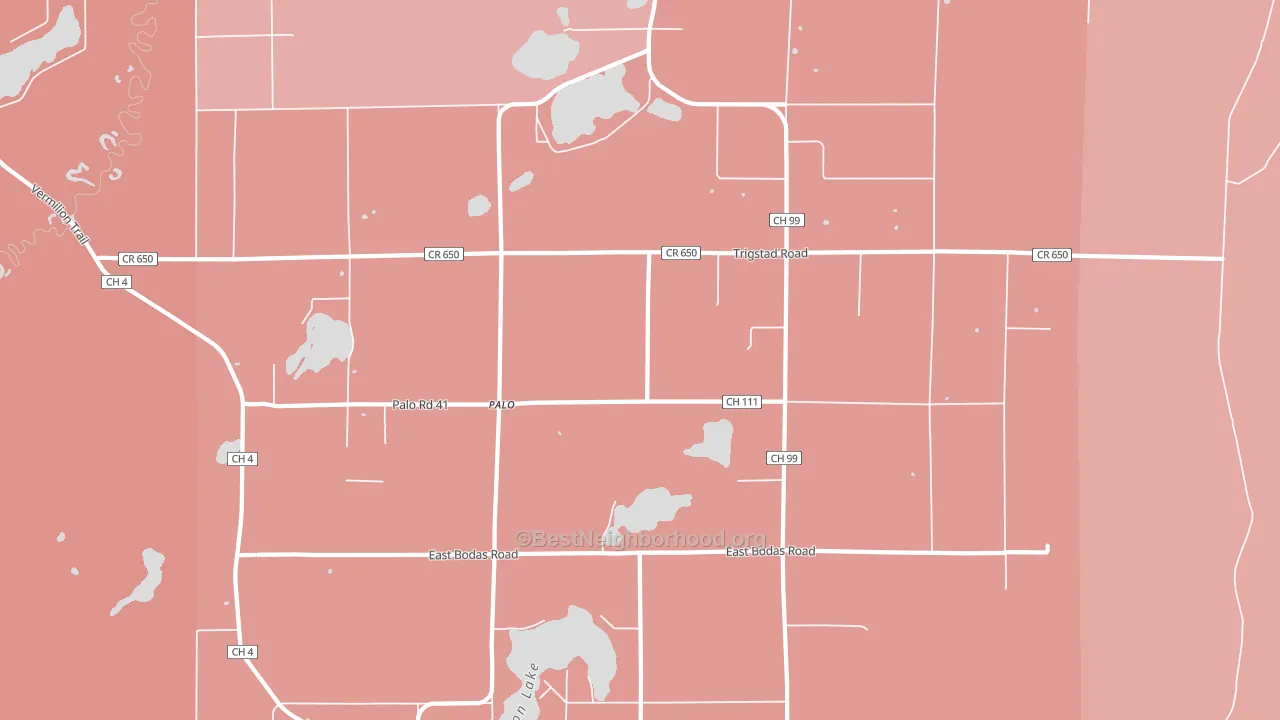 Palo, MN block-group political-lean map