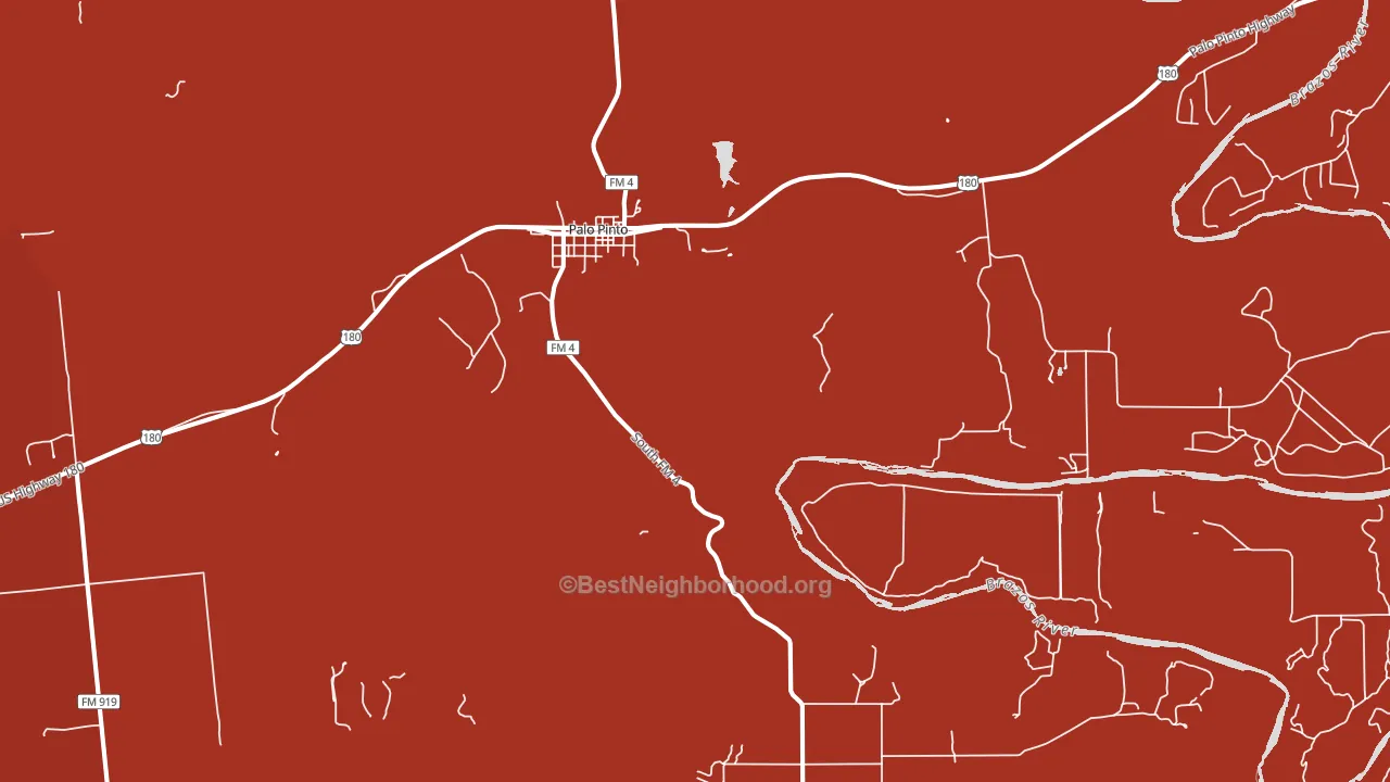 Palo Pinto, TX block-group political-lean map