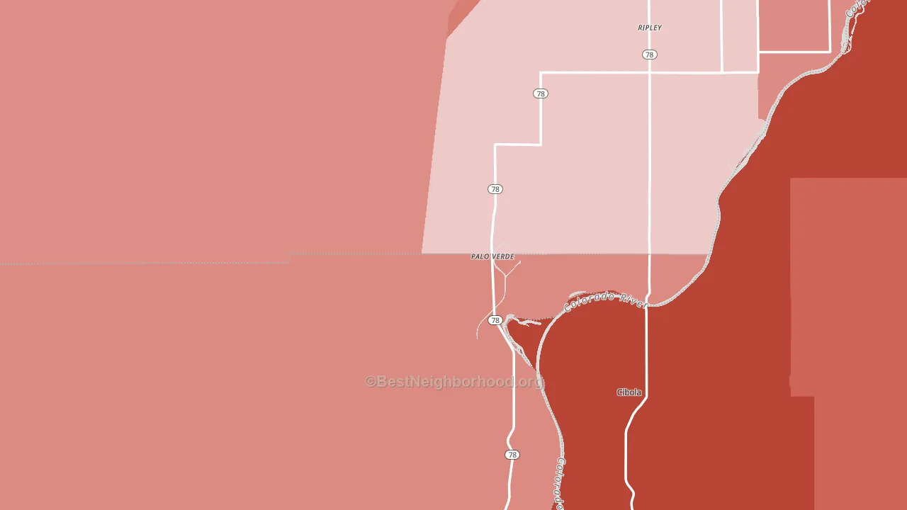 Palo Verde, CA block-group political-lean map