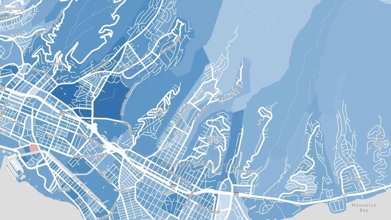 Palolo, Honolulu, HI block-group political-lean map