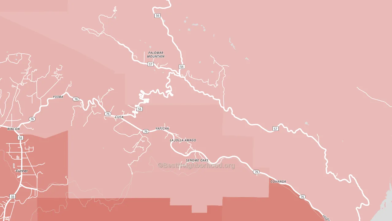 Palomar Mountain, CA block-group political-lean map