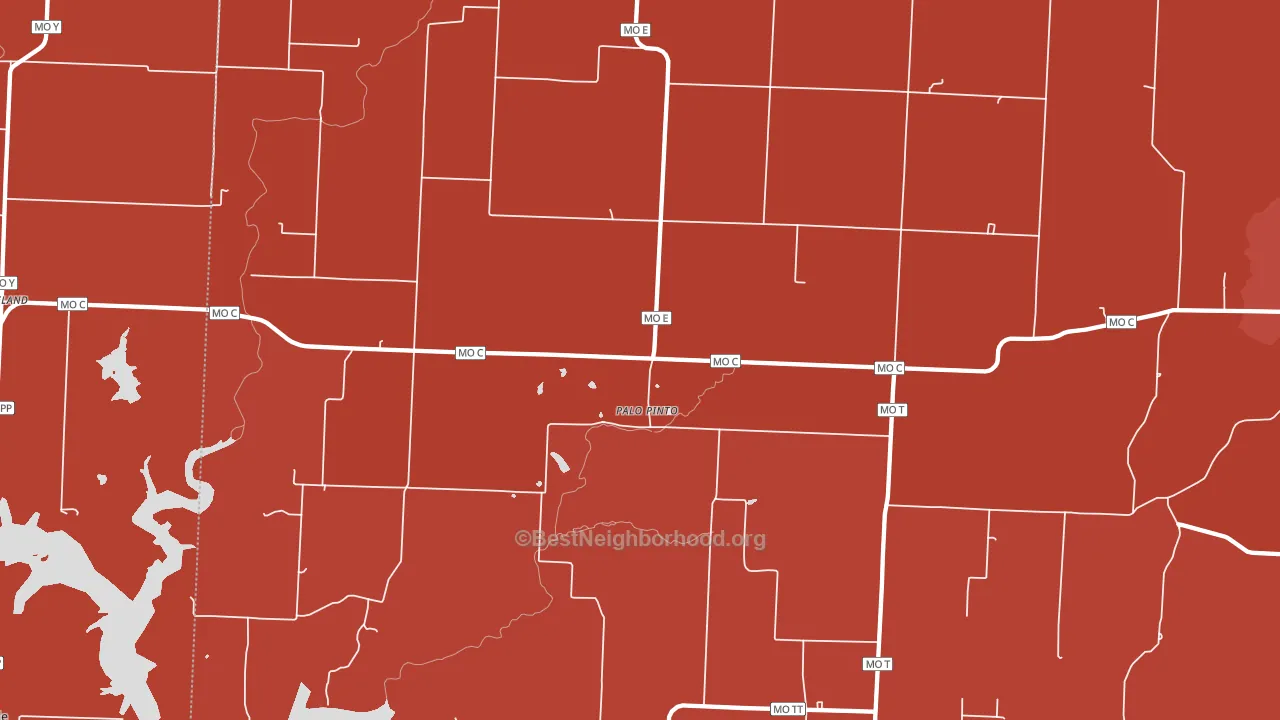 Palopinto, MO block-group political-lean map
