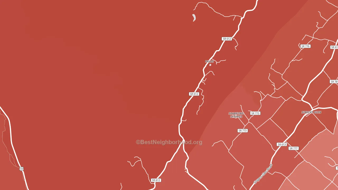 Palos, VA block-group political-lean map