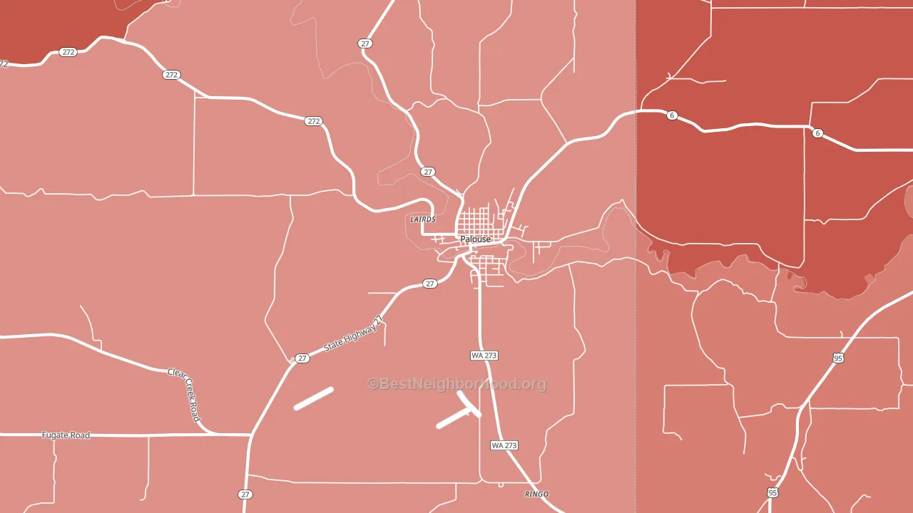 Palouse, WA block-group political-lean map