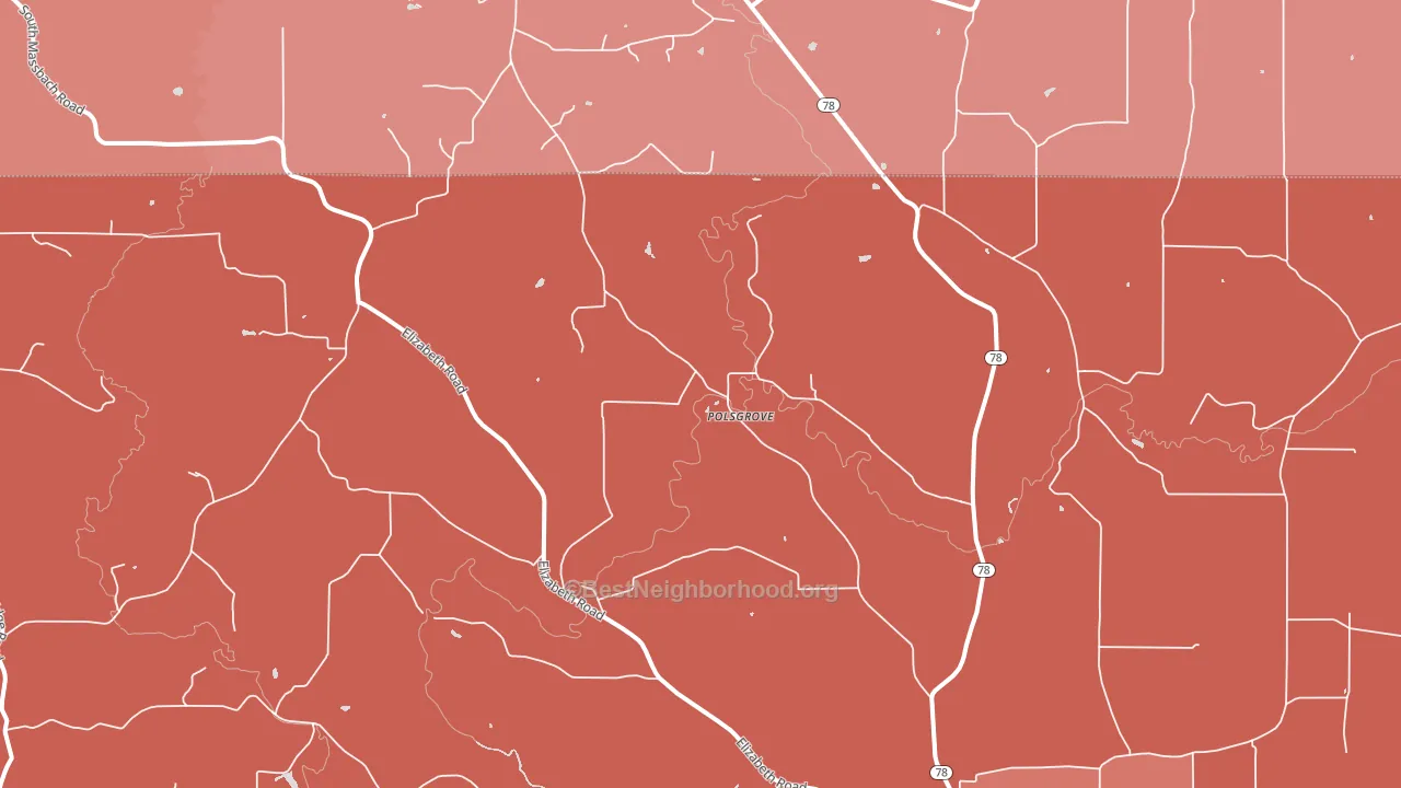 Palsgrove, IL block-group political-lean map