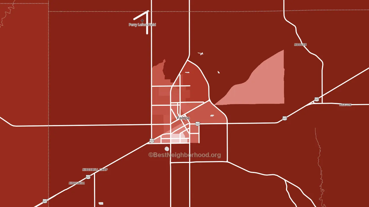 Pampa, TX block-group political-lean map