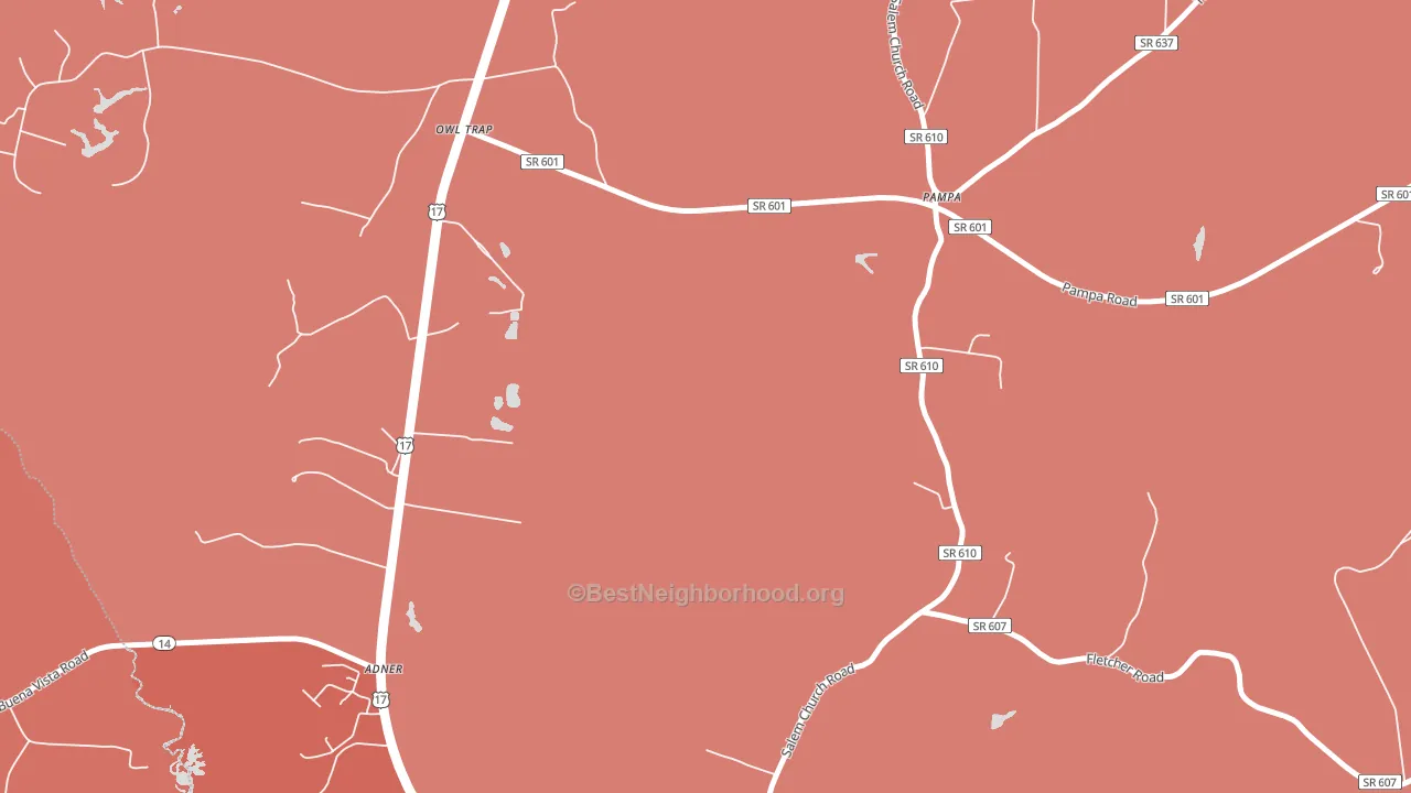 Pampa, VA block-group political-lean map