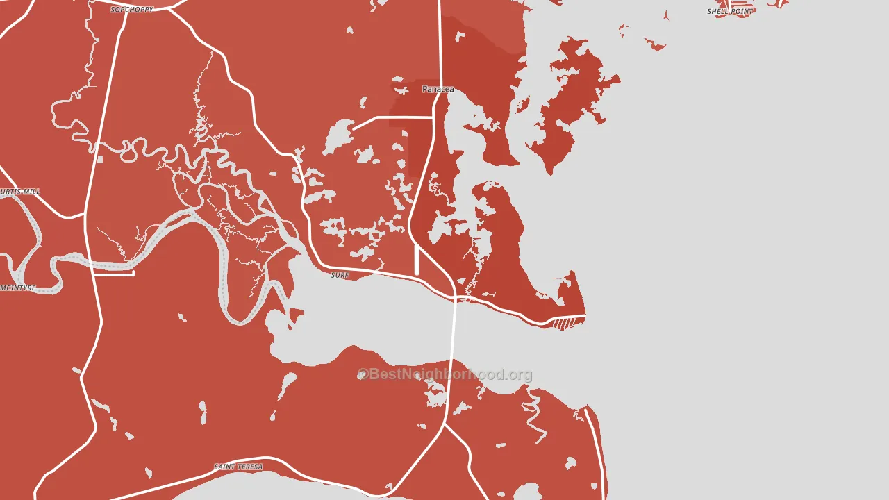 Panacea, FL block-group political-lean map
