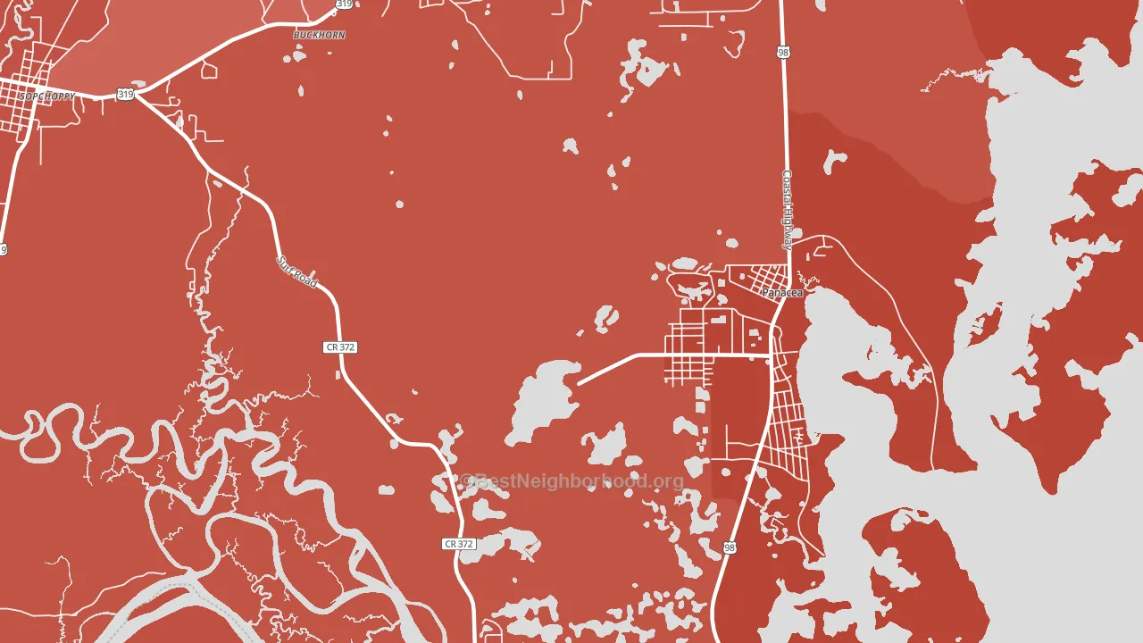 Panacea Park, FL block-group political-lean map