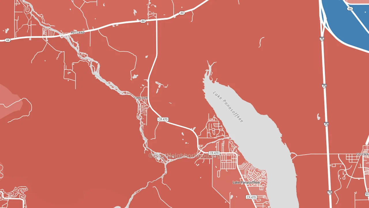 Panacoochee Retreats, FL block-group political-lean map