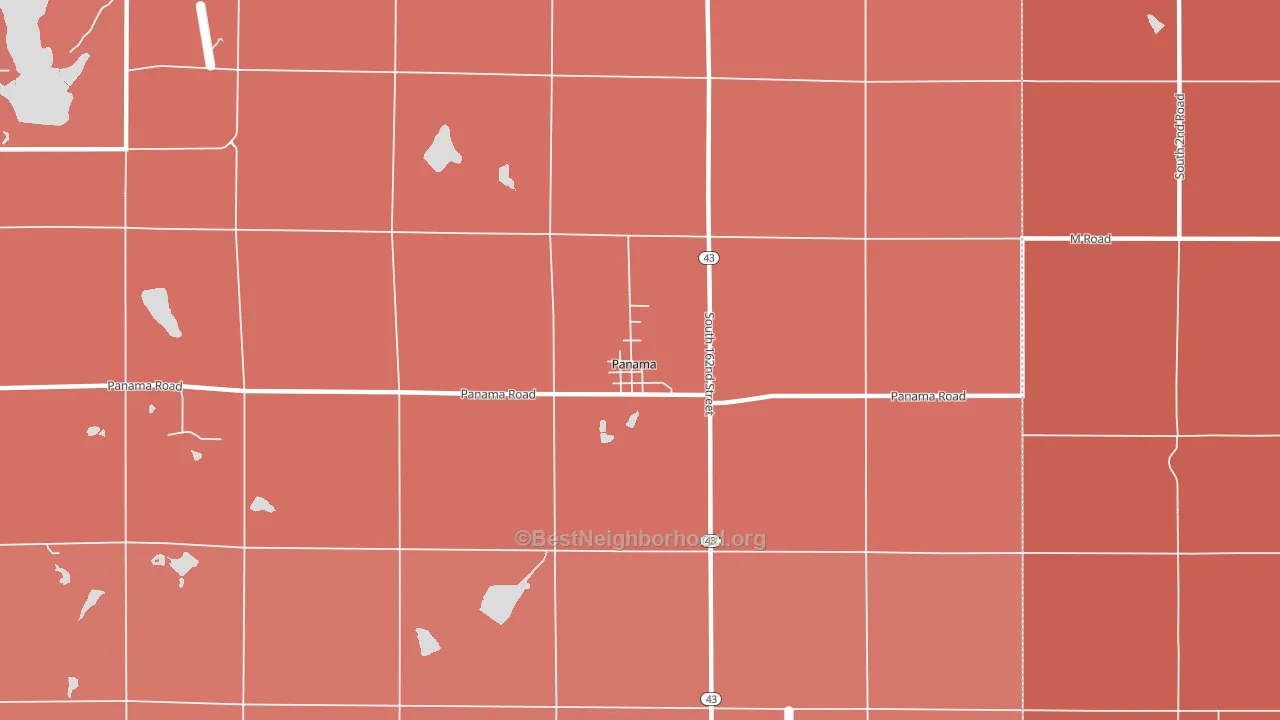 Panama, NE block-group political-lean map