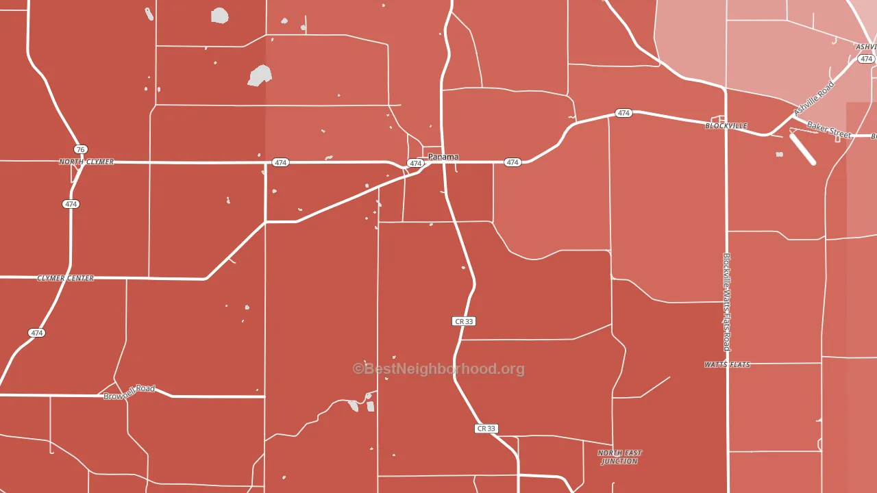 Panama, NY block-group political-lean map