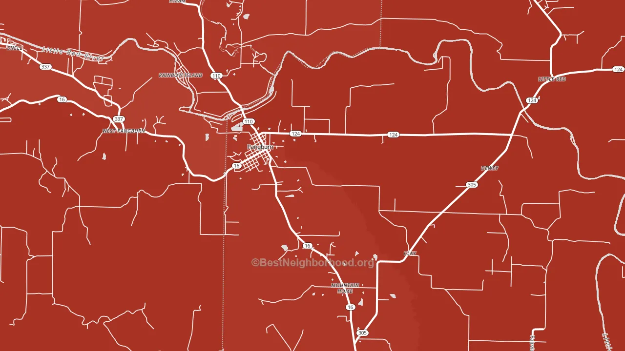 Pangburn, AR block-group political-lean map