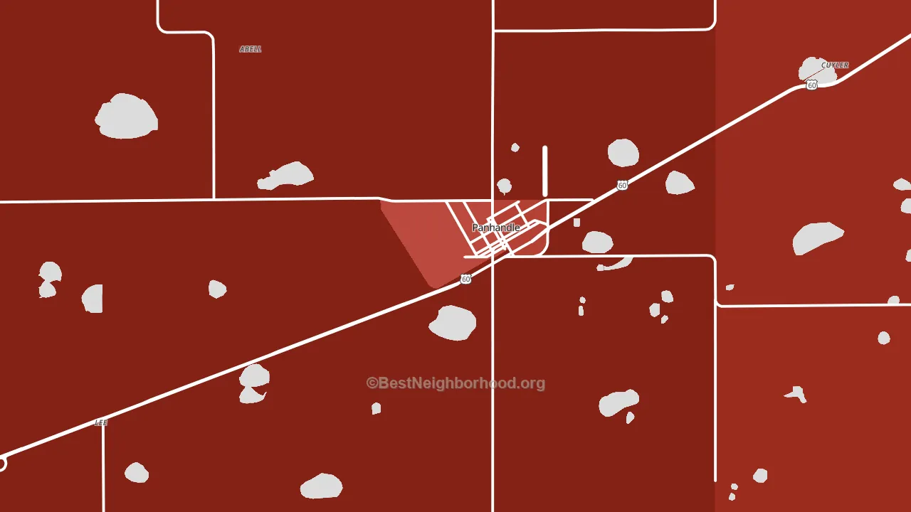 Panhandle, TX block-group political-lean map