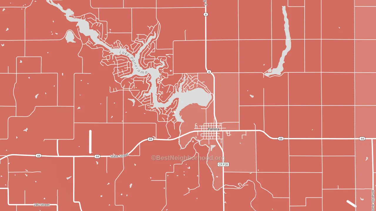 Panora, IA block-group political-lean map