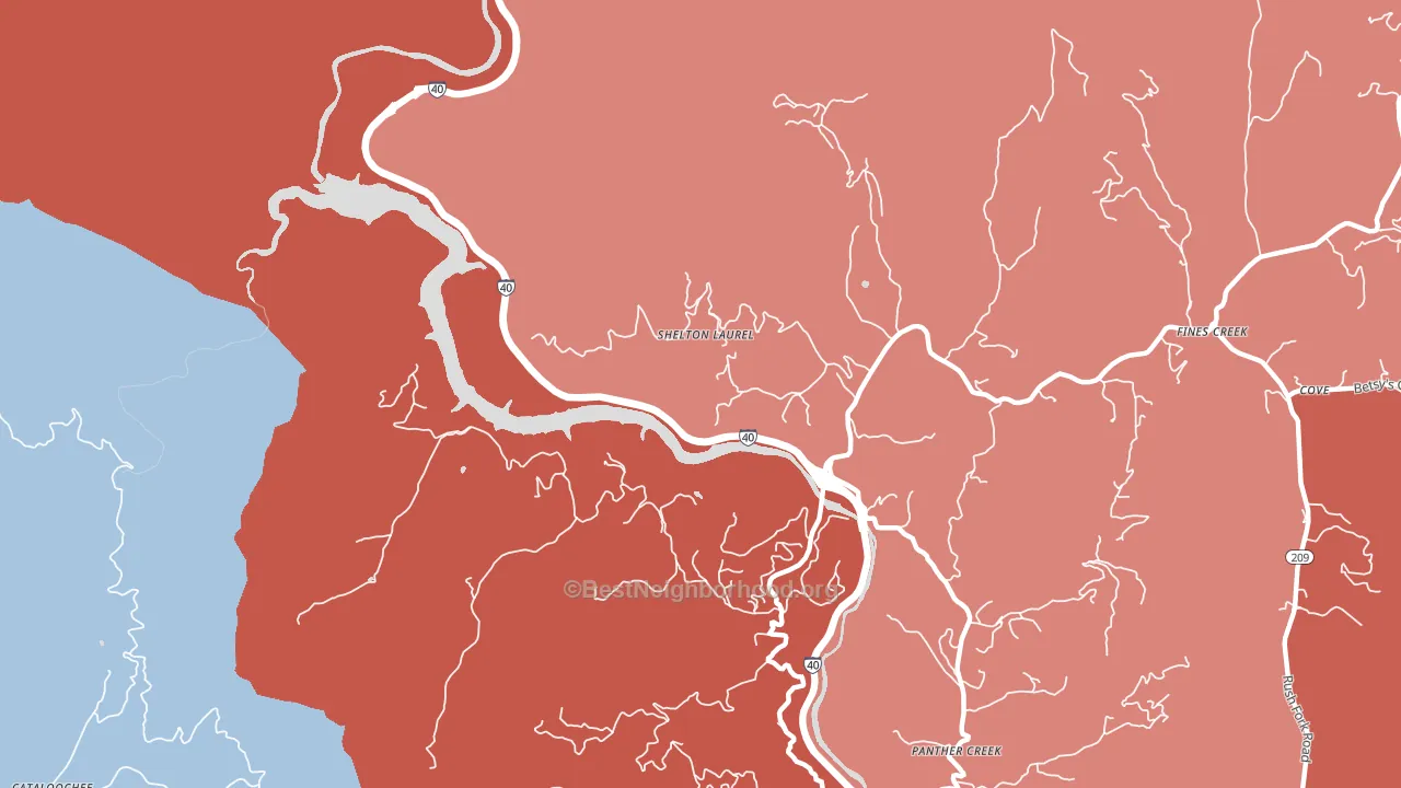 Panther Creek, NC block-group political-lean map