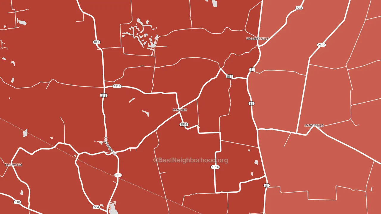 Panther, KY block-group political-lean map