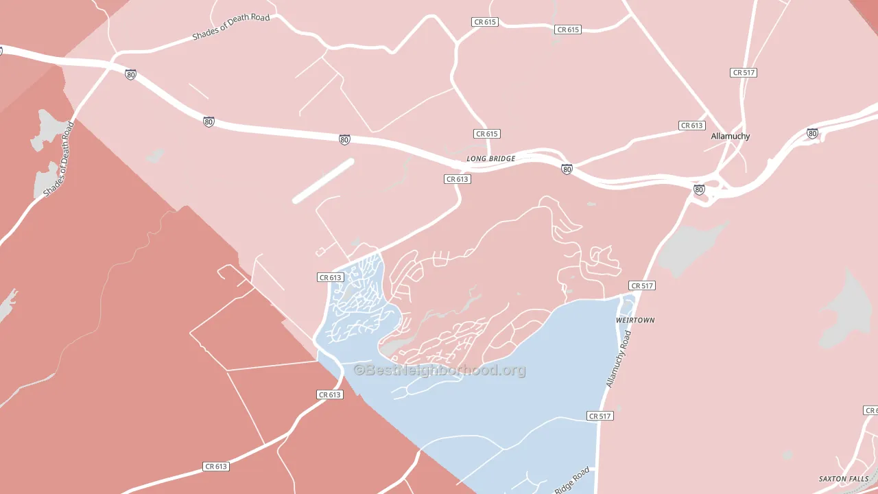Panther Valley, NJ block-group political-lean map