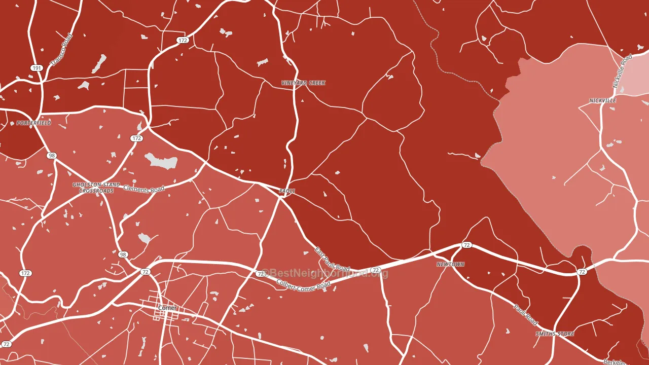 Paoli, GA block-group political-lean map
