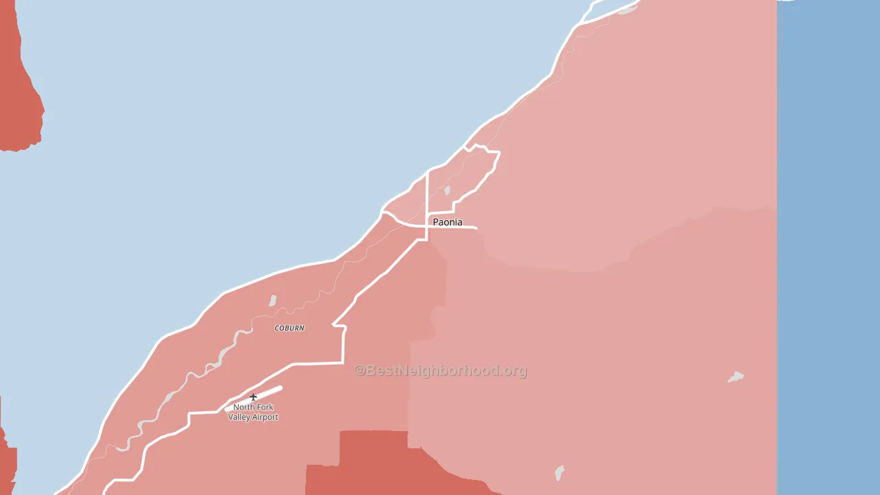 Paonia, CO block-group political-lean map