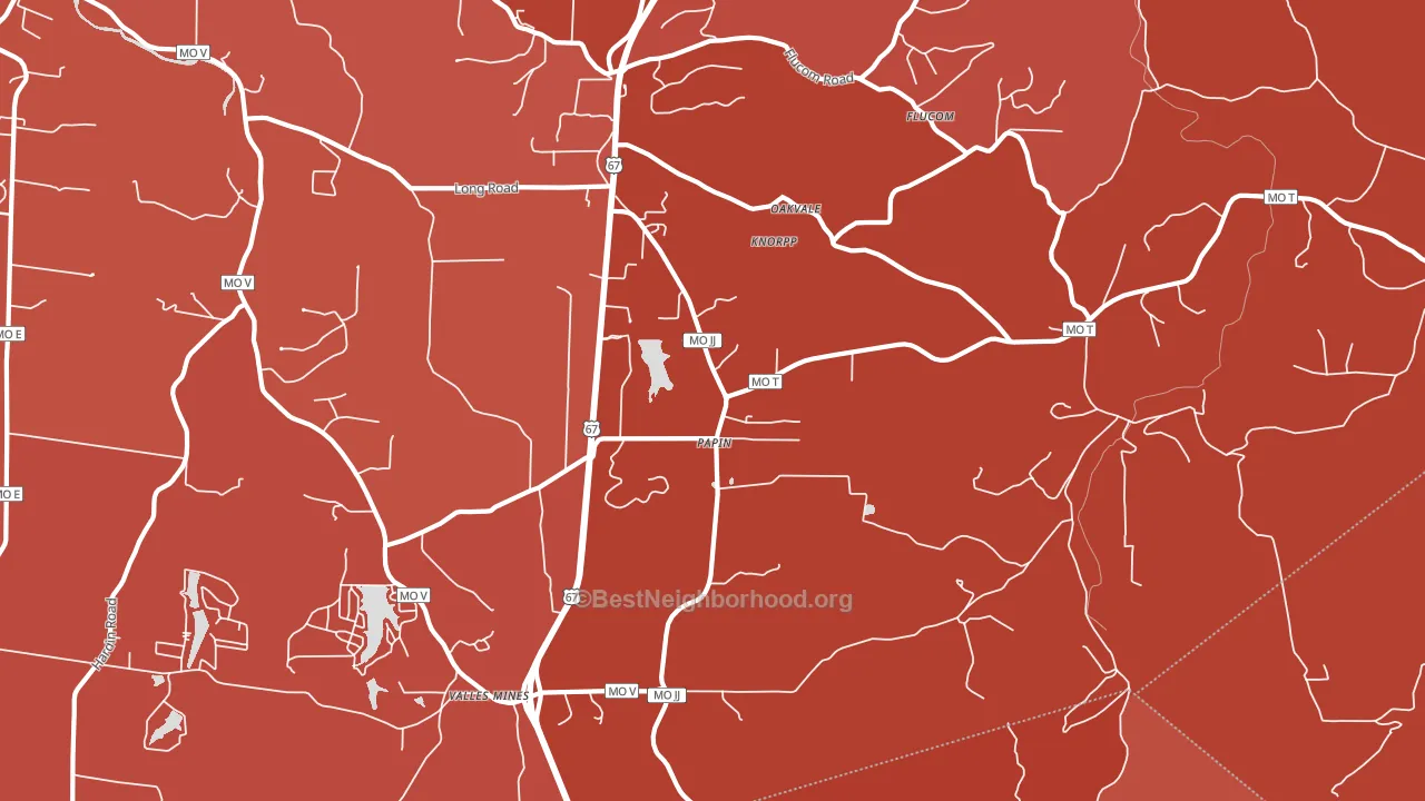 Papin, MO block-group political-lean map