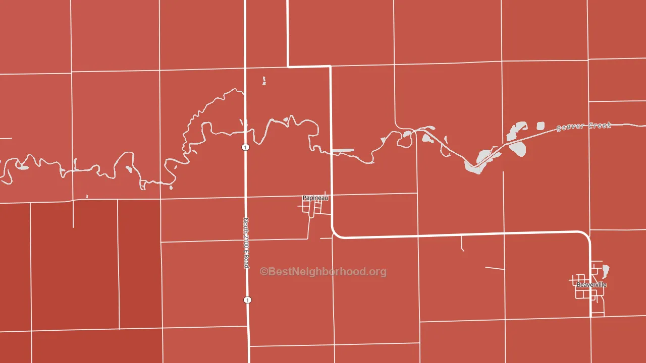 Papineau, IL block-group political-lean map