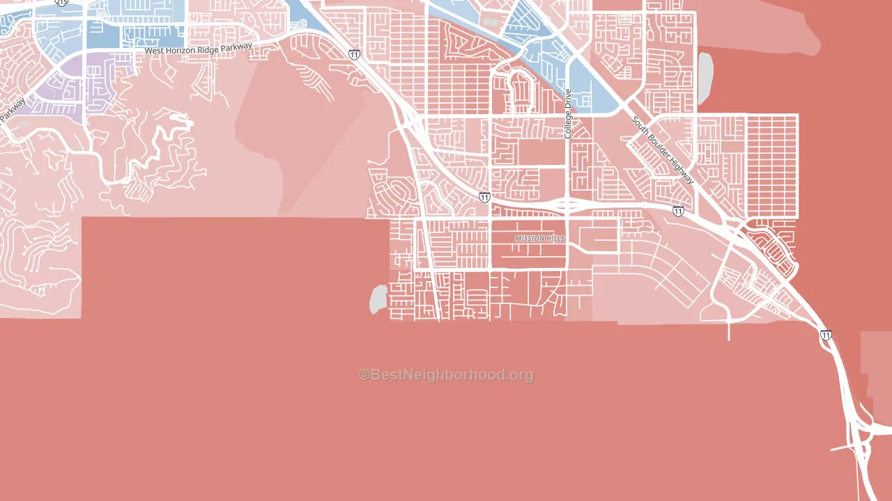 Paradise Hills, Henderson, NV block-group political-lean map