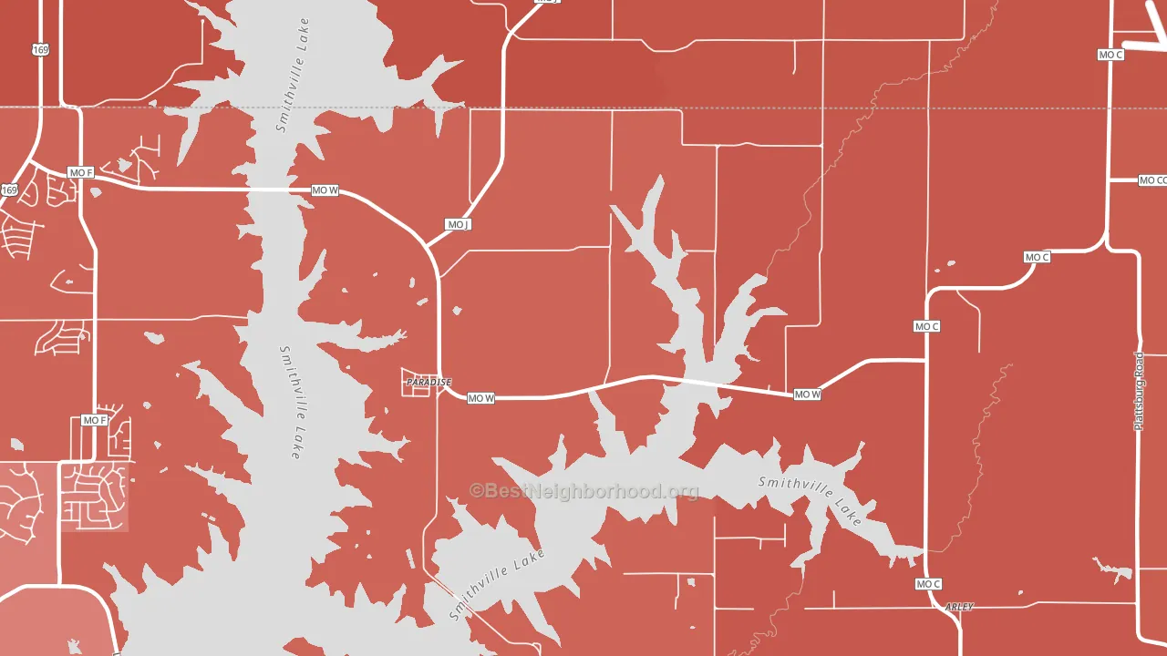 Paradise, MO block-group political-lean map