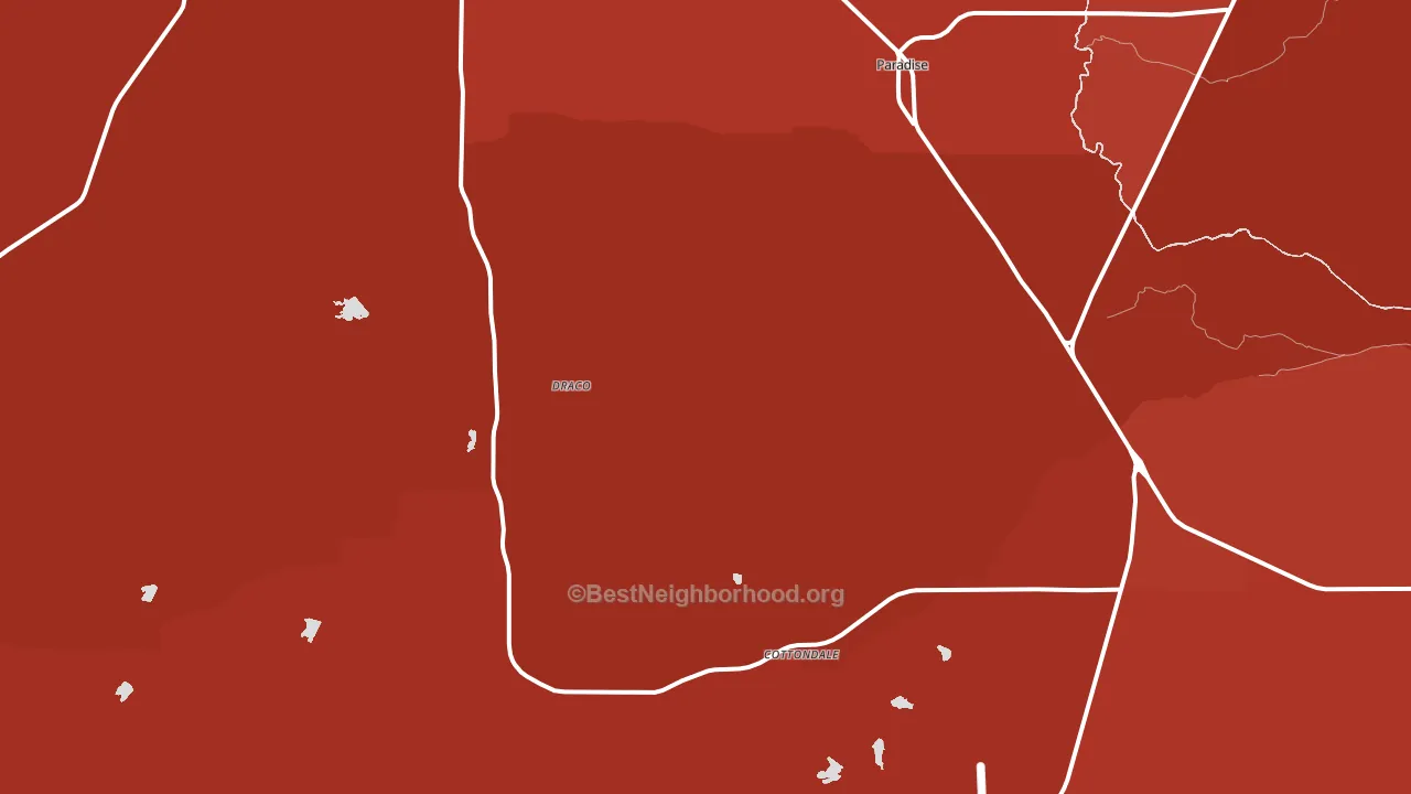 Paradise, TX block-group political-lean map