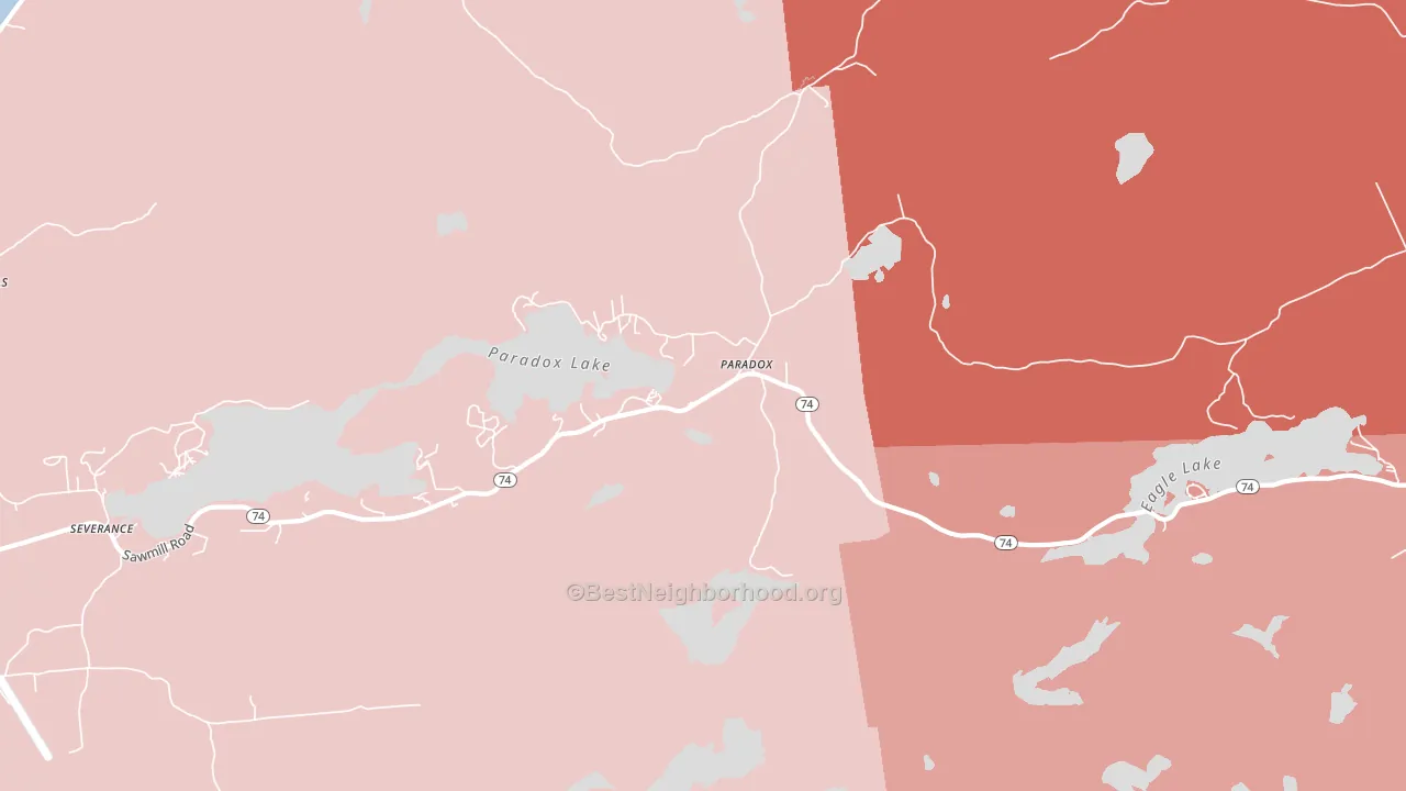 Paradox, NY block-group political-lean map