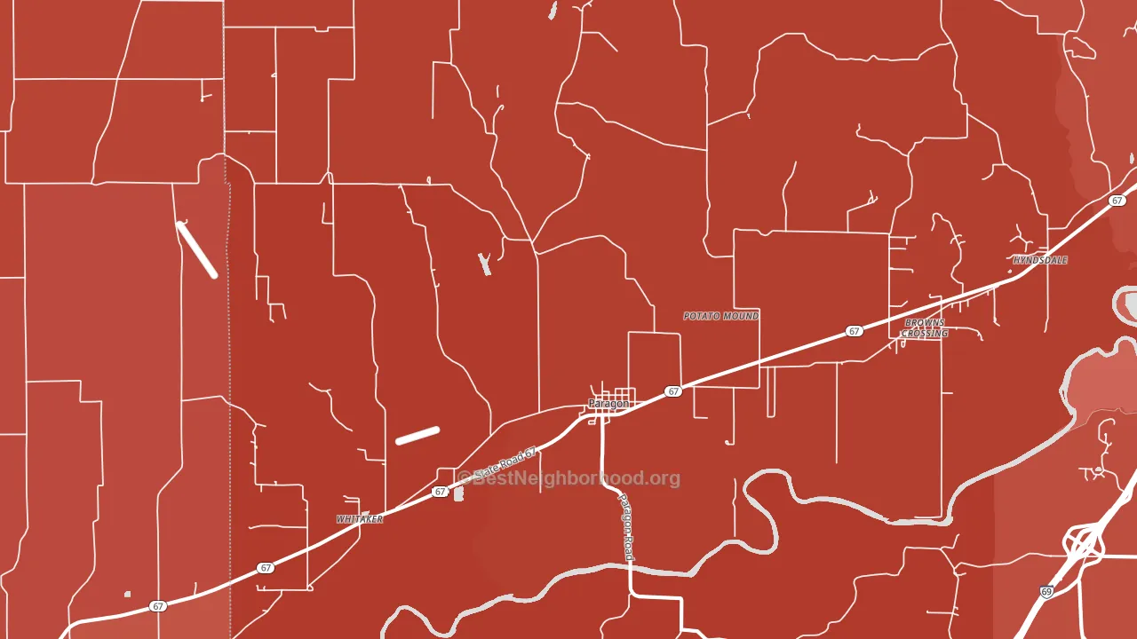 Paragon, IN block-group political-lean map