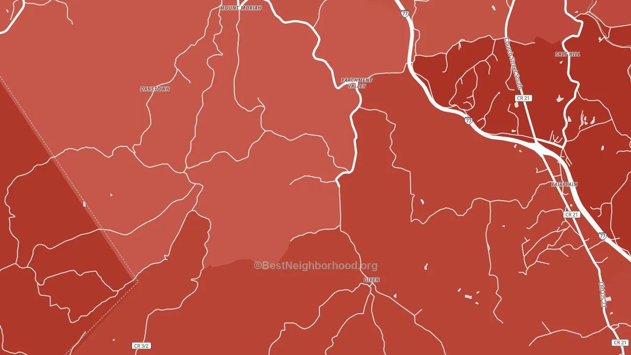Parchment Valley, WV block-group political-lean map
