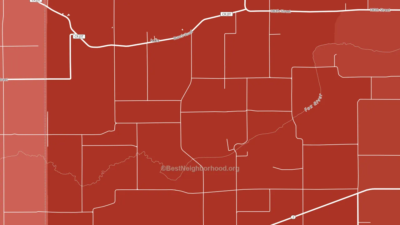 Paris, IA block-group political-lean map