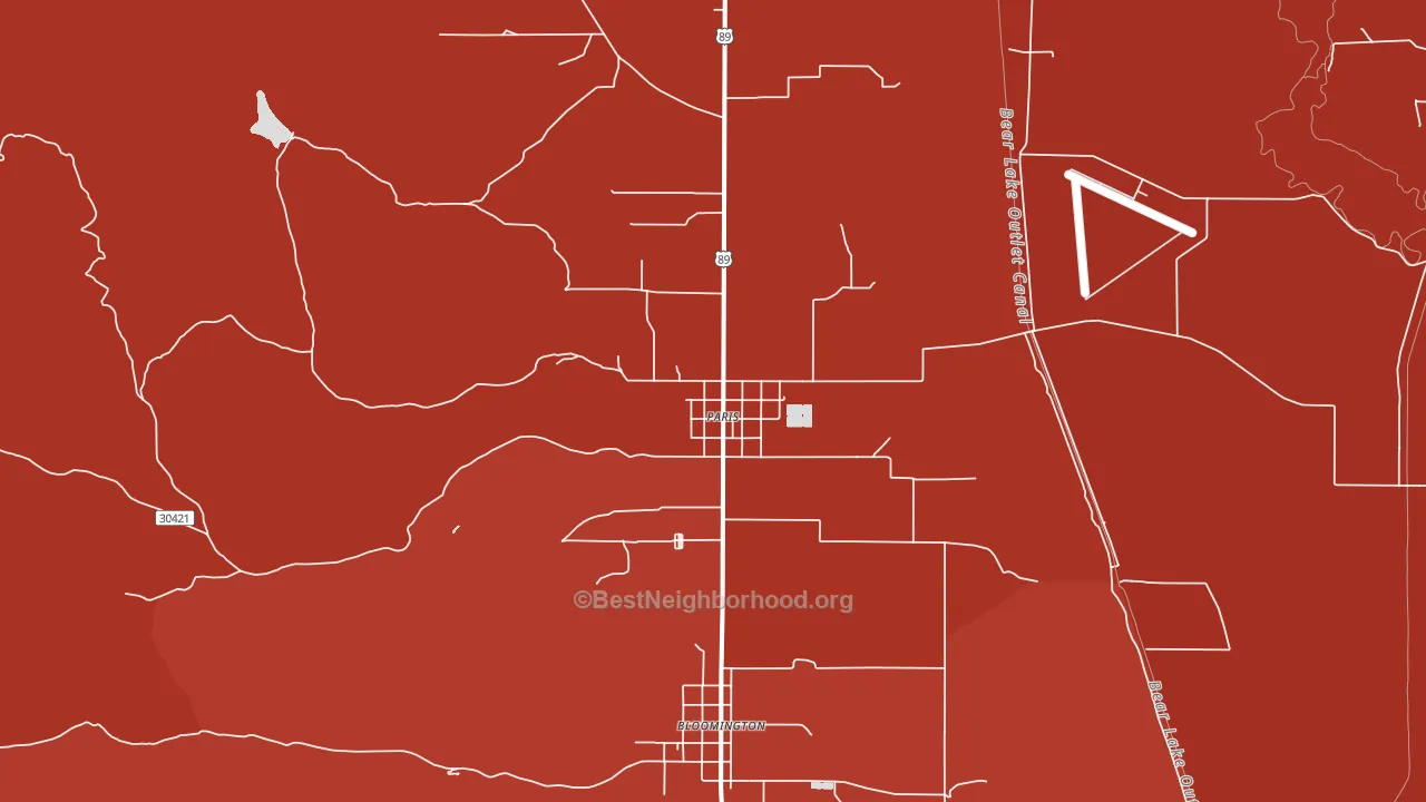 Paris, ID block-group political-lean map