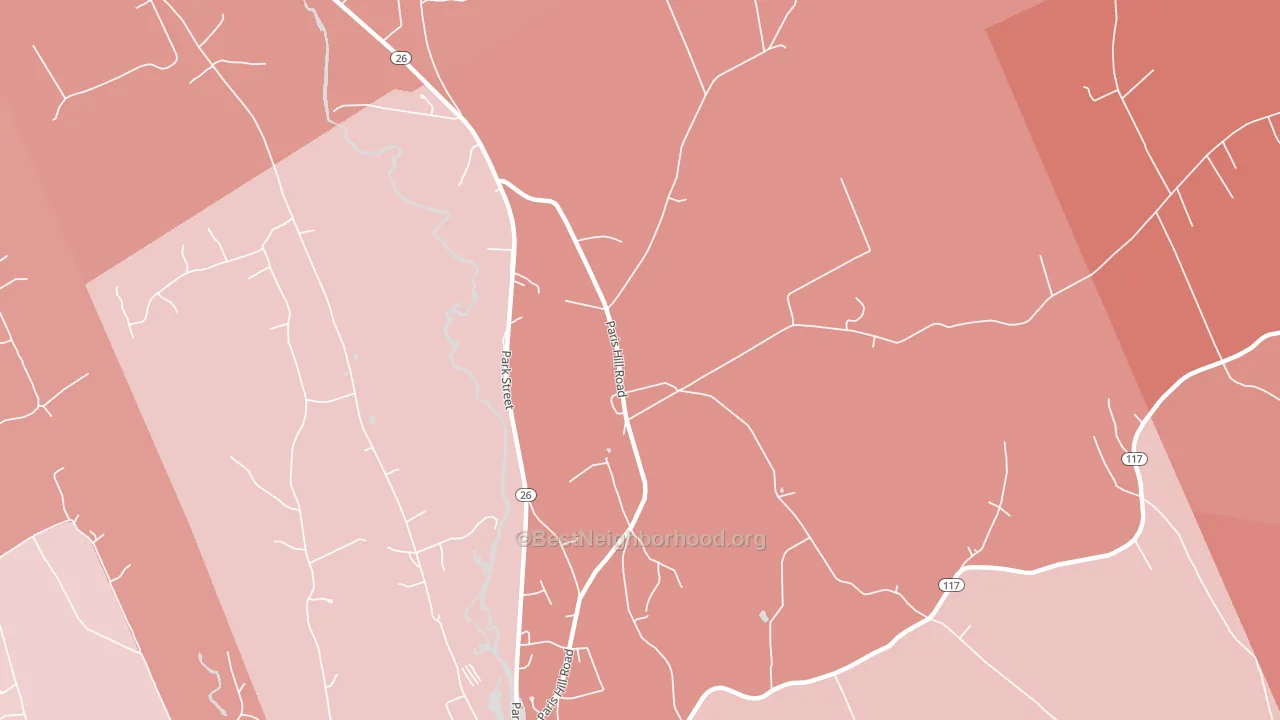 Paris, ME block-group political-lean map