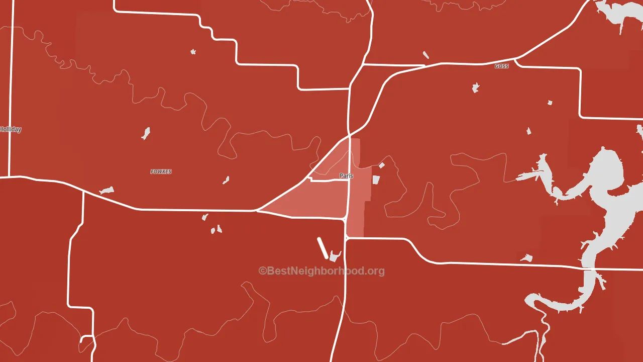 Paris, MO block-group political-lean map