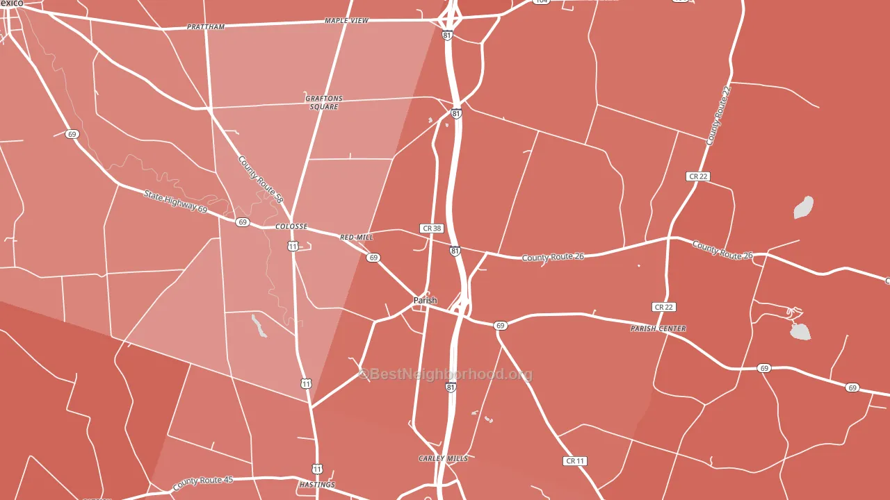 Parish, NY block-group political-lean map