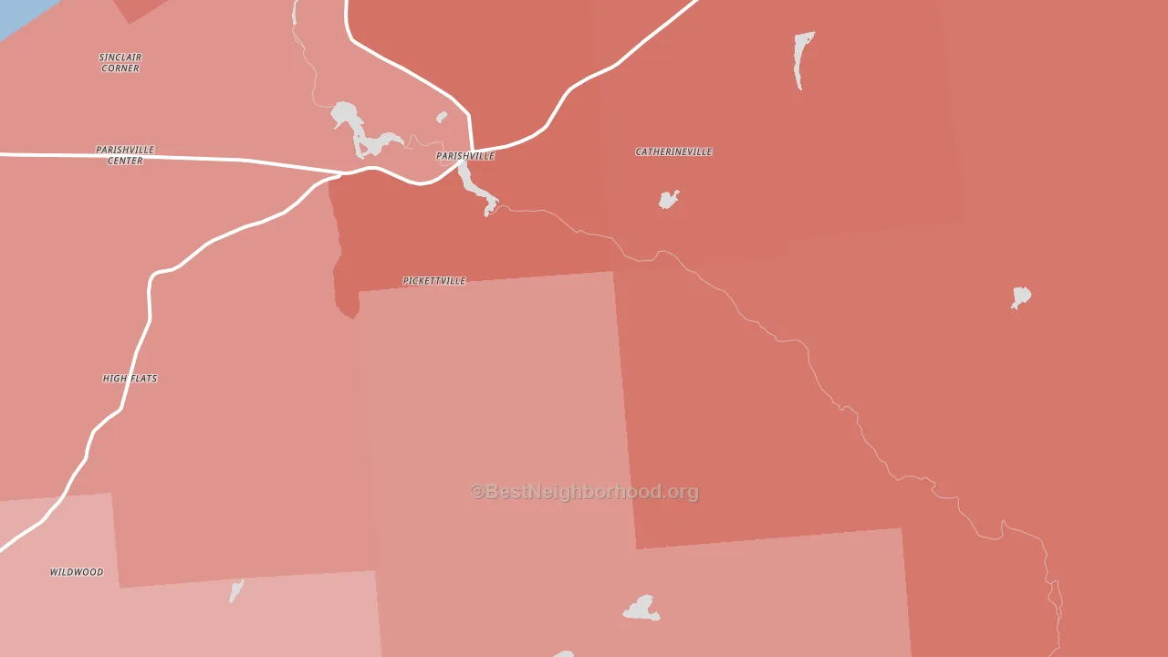 Parishville, NY block-group political-lean map