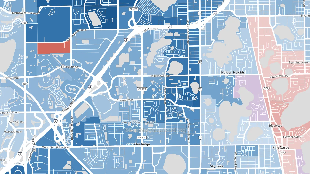 Park Central, Orlando, FL block-group political-lean map