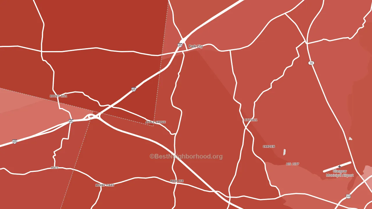 Park City, KY block-group political-lean map
